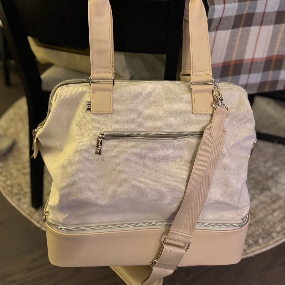 BEIS The Convertible Mini Weekender in beige